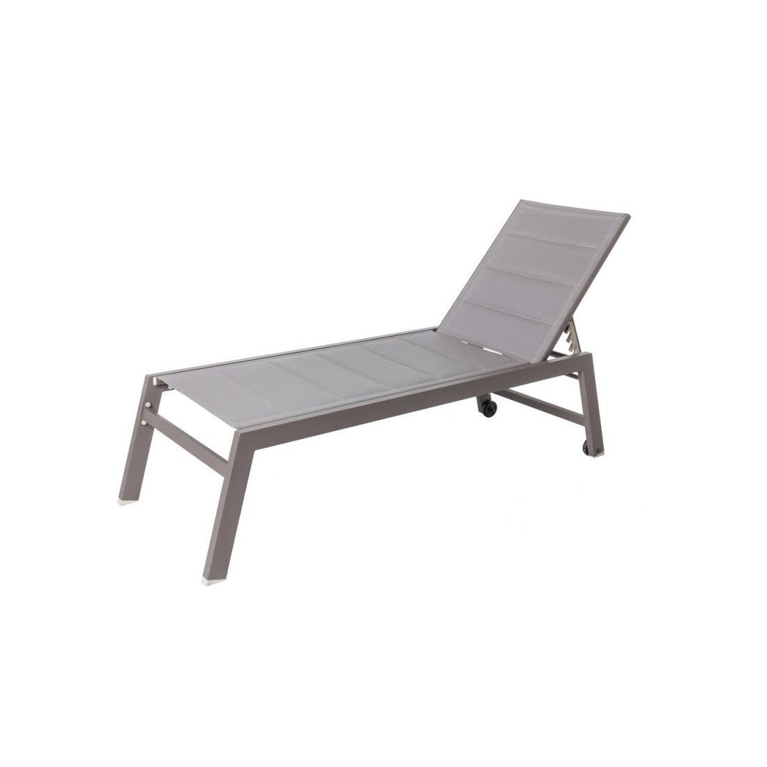 Bain de soleil Aluminium/Textilène Gris - FLORES | Leroy Merlin