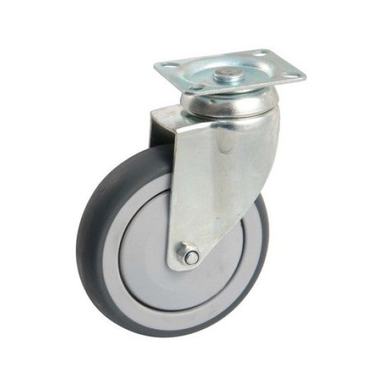 Roulette Pivotante à œil En Caoutchouc Noir - Diamètre 125mm - Charge Max 100kg - Neuf HTR