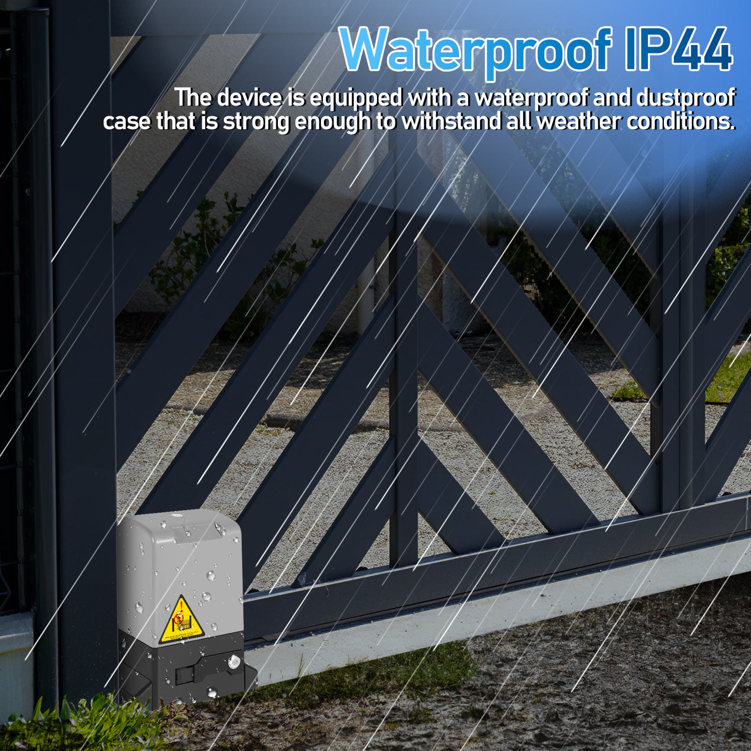 550W Motor para puertas correderas hasta 1200 kg, para hoteles, fábricas, puertas enrollables, con 2 mandos a distancia - 4