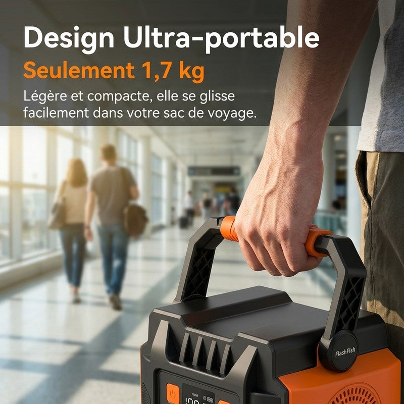 FLASHFISH A201 Station Électrique Portable 200W - Batterie Solaire 172,8Wh 48000mAh - AC 230V USB-C DC 12V - 4