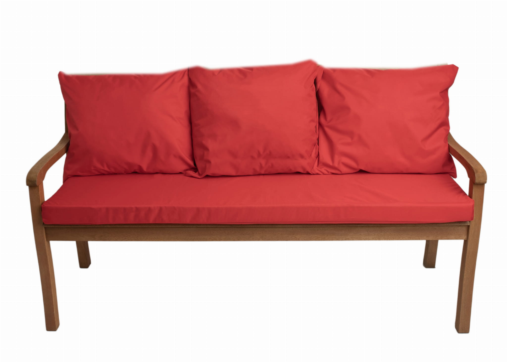Cojines para banco 150x50x7/3x50x56cm, cojines para banco de jardín rojo, cojín exterior/interior, cojines 3 plazas para columpio