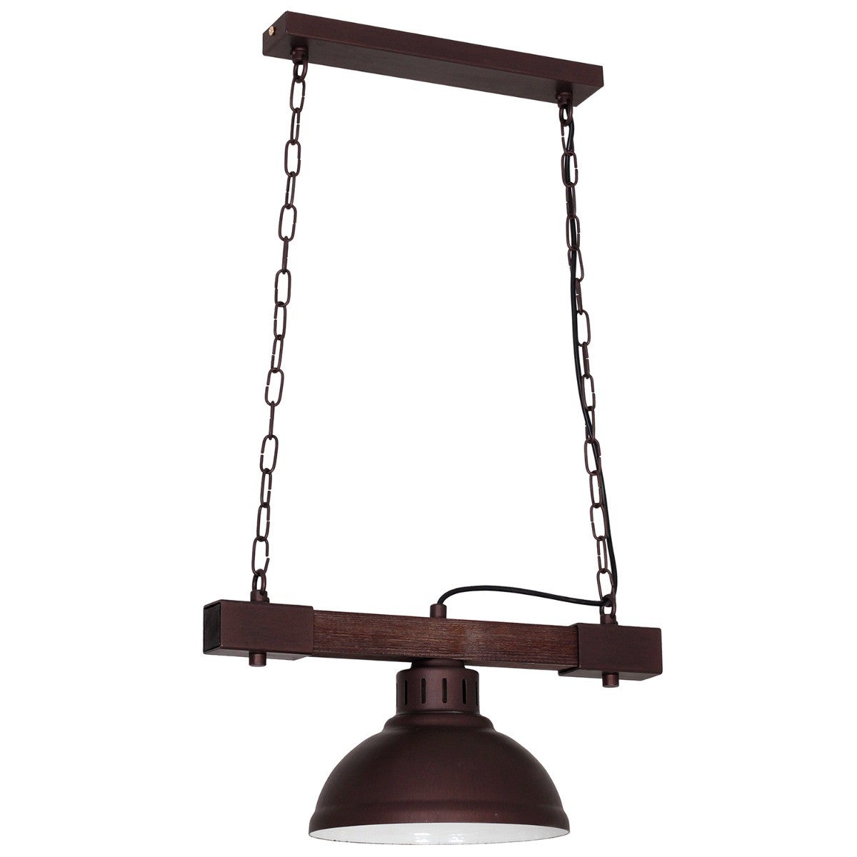 Lampa wisząca Hakon brązowa-ciemne drewno 1xE27x15W wym: 66 x 40 x 21 cm metal Luminex