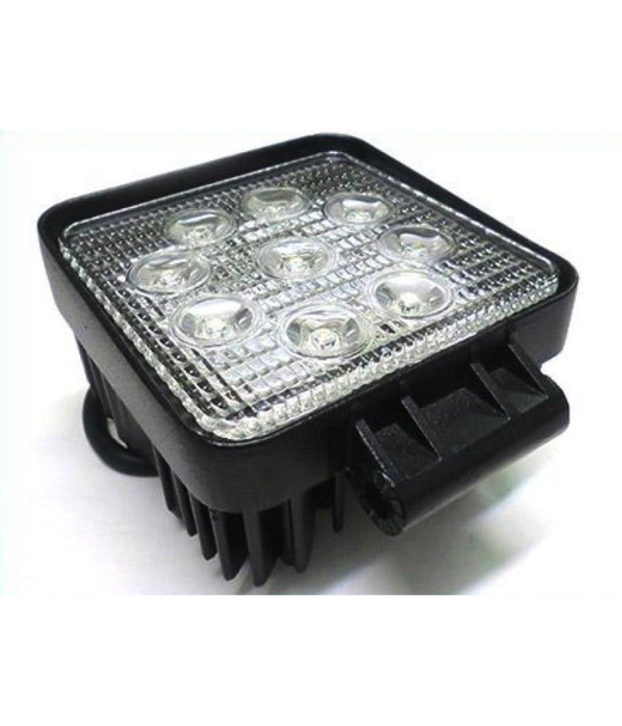 Trade Shop - Faro Supplementare Profondita Auto Fuoristrada 12v Quadrato 9 Led 27w 6000k Ip68 - - 2