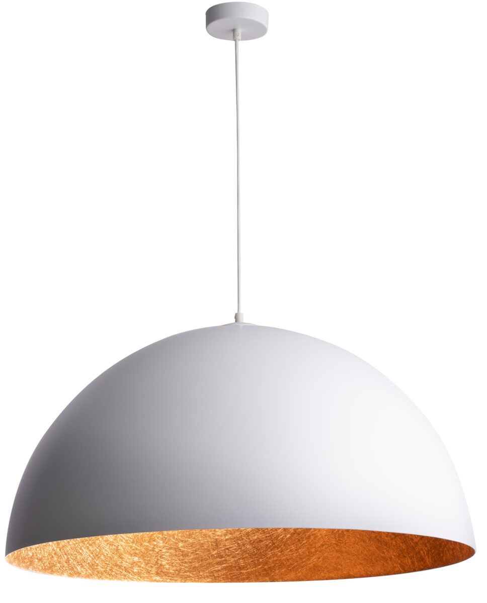 Lampa wisząca Sfera biało-miedziana 1xE27x15W dekoracyjna wym: 90 x 35 x 35 cm metal SIGMA