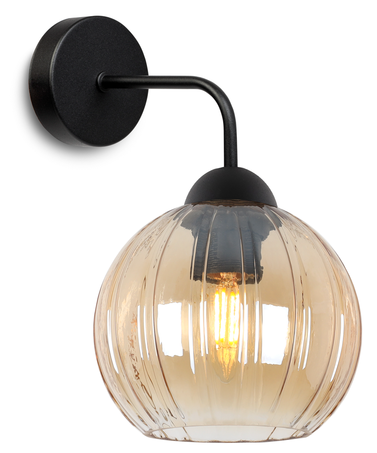 Lampă de perete aplică Light Home LH Costa glob 1x E27 60W negru/miere