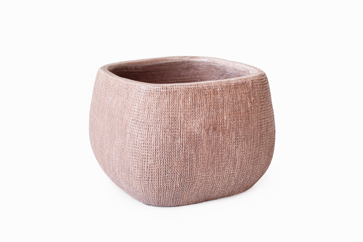 Różowa kwadratowa ceramiczna doniczka 15x15x11,5 cm