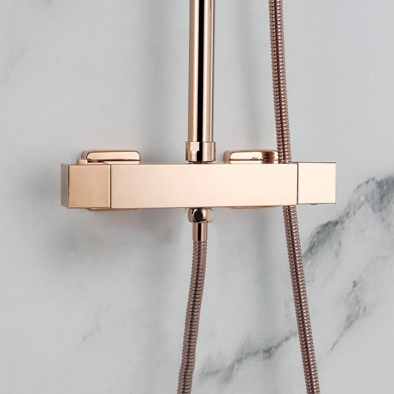 COLUMNA DE DUCHA TERMOSTÁTICA EN LATÓN ORO ROSA (COBRE) SC428 COLECCIÓN PENEE - 2