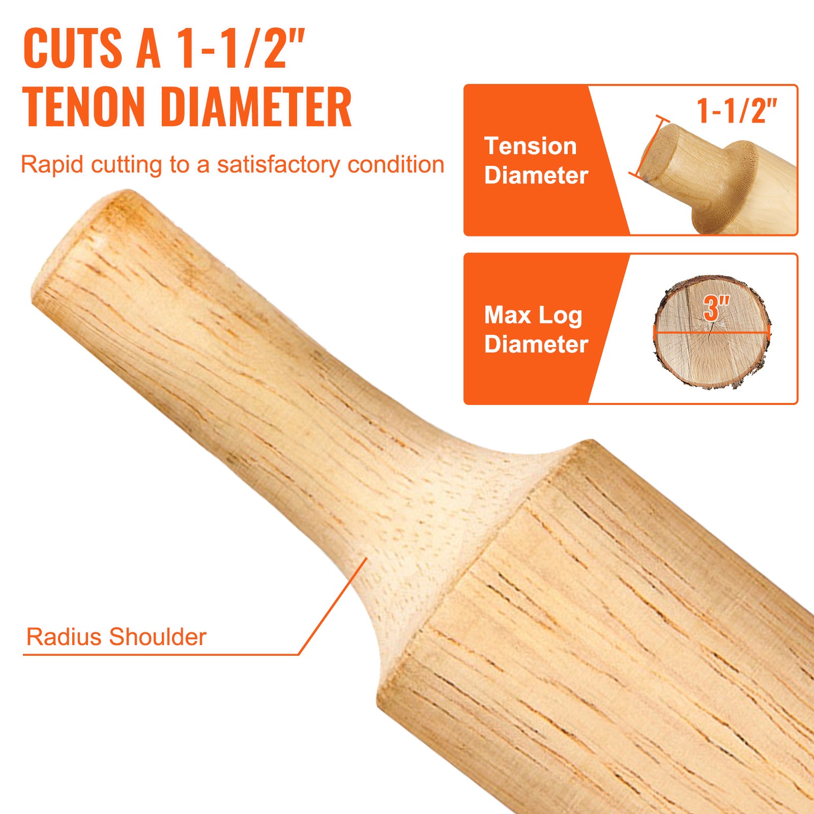 Punte per tenoni VEVOR 38mm Tenoni a spalla conica in alluminio e acciaio Taglierina per tenoni con lame curve Starter kit per la costruzione - 4