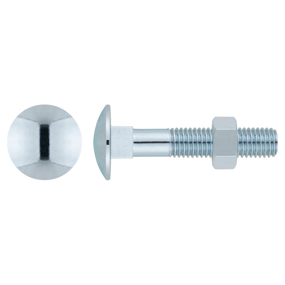 Vis tête ronde collet carré et écrou hexagonal - Zinguée M5 x 25 ...