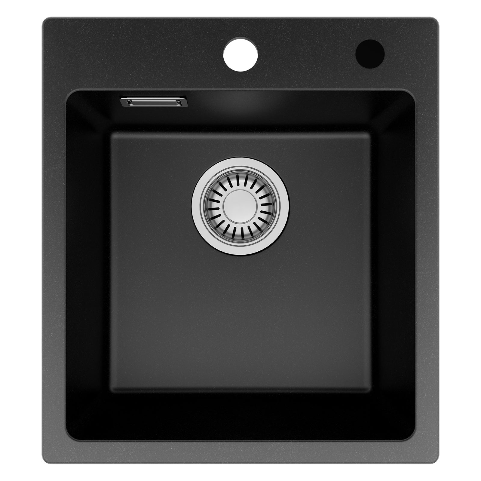 Negro Fregadero de cocina de granito de cuarzo de un seno de 40 x 45 cm - Fregadero de encimera - 8