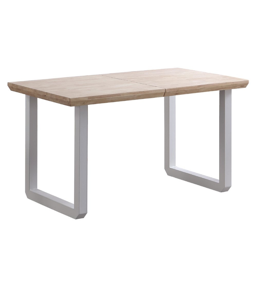 Mesa comedor extensible JACK, estilo industrial, de 140 hasta 220 cm ancho patas metalicas en blanco Roble Nordish - 7