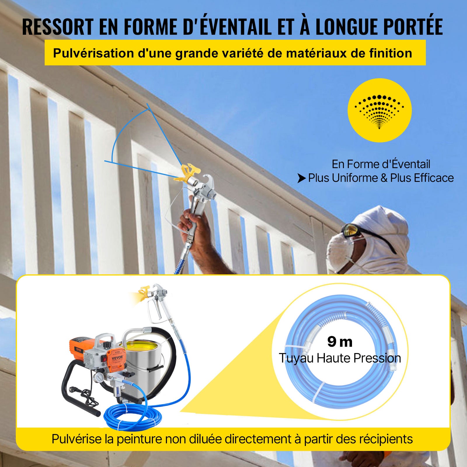 Wysokociśnieniowy pistolet natryskowy z pistoletem natryskowym 1800 W 1,8 l/min VEVOR - 4