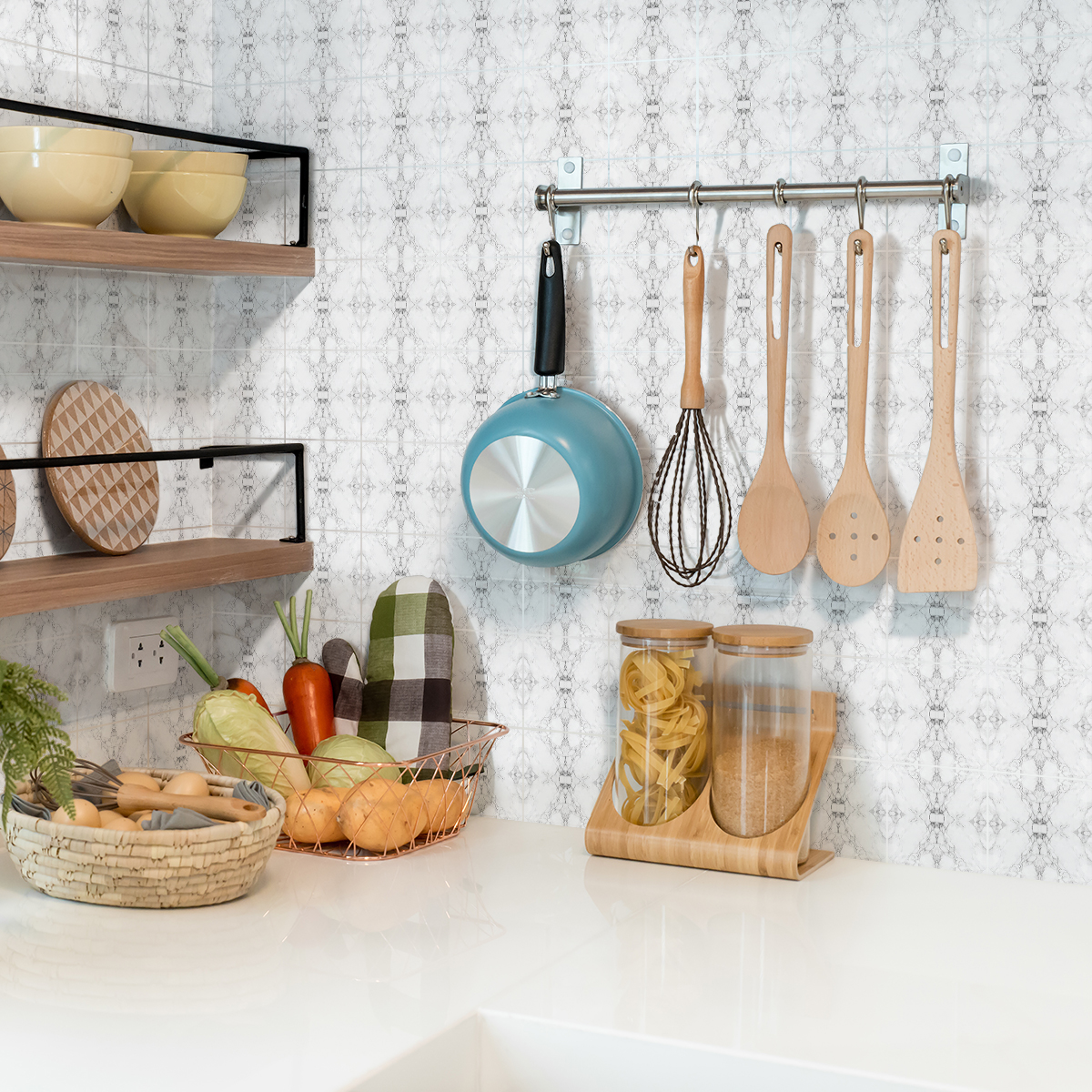 9 adesivi piastrelle di cemento effetto marmo - Sticker adesivo - adesivi murali - 9stickers20x20cm - 5