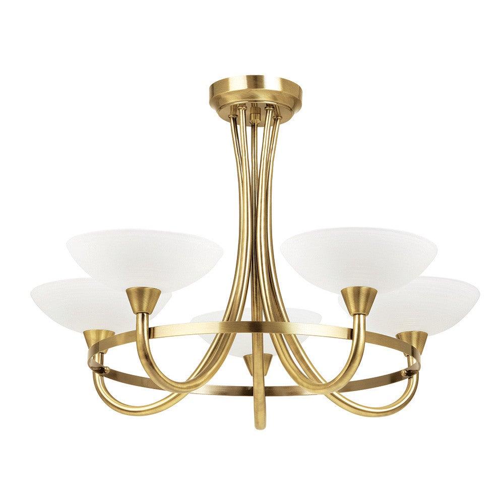 Lampa wisząca CAGNEY antyczna mosiężna 5xG9x15W metal wym:46x64x64cm IP20 Endon