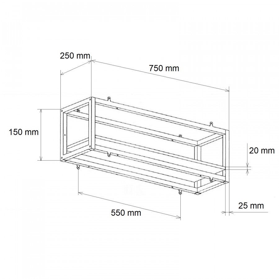 Etagère FLEURS SUSPENDUE au PLAFOND GRIS NOIR longueur 75 cm avec chaînes pour fleurs jardin vertical verre porte bouteille bar cuisine - 5