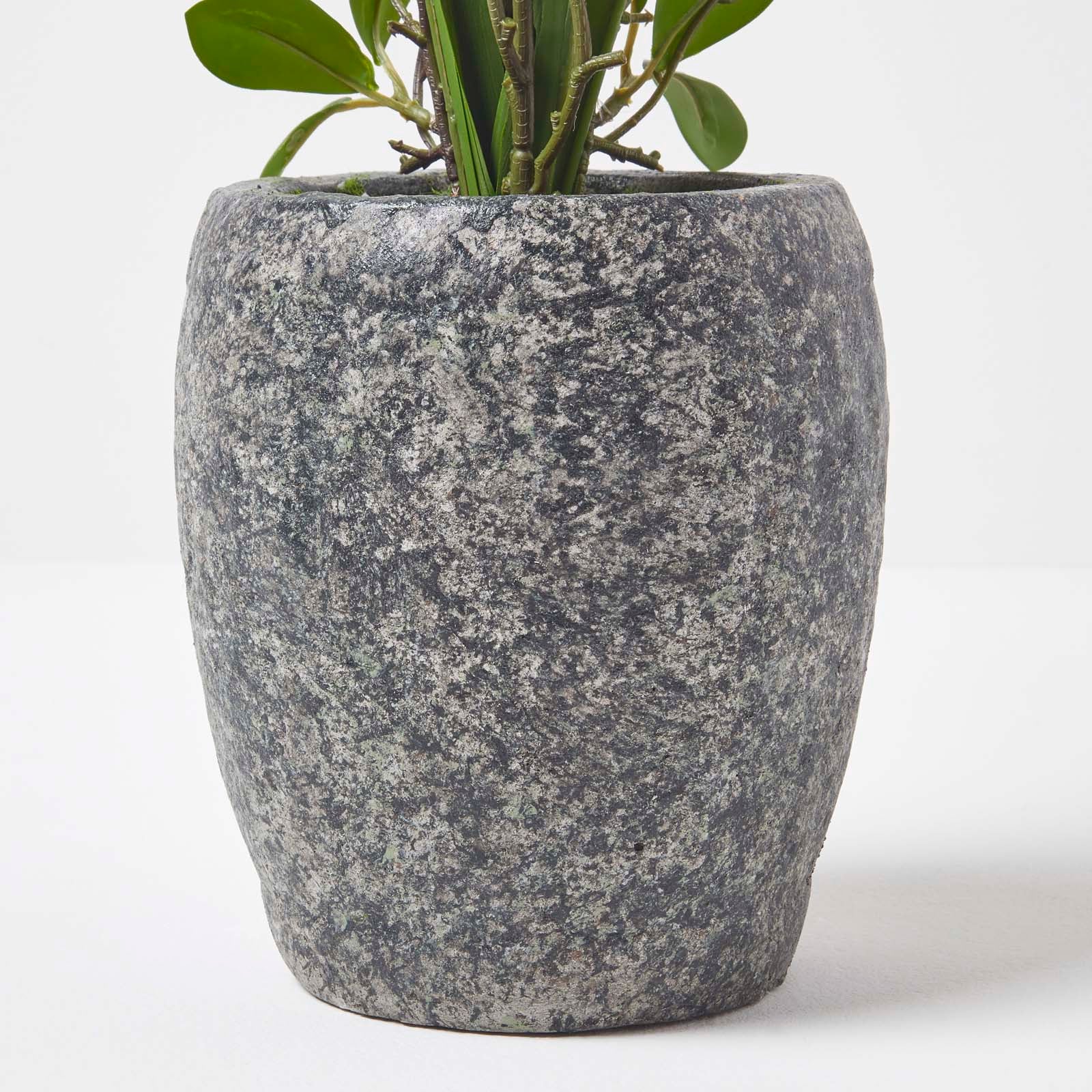 Homescapes Grande Orchidée artificielle jaune en pot foncé en ciment 82 cm - 4