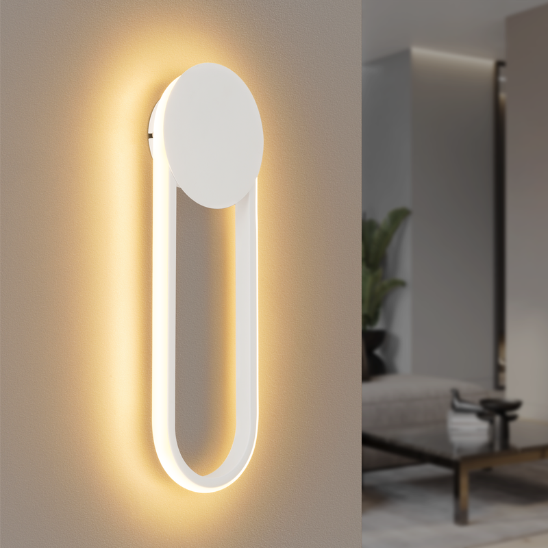 NETTLIFE Kinkiet wewnętrzny LED - 12W 41cm Lampa schodowa Biała Lampa do korytarza Nowoczesny design 3000K