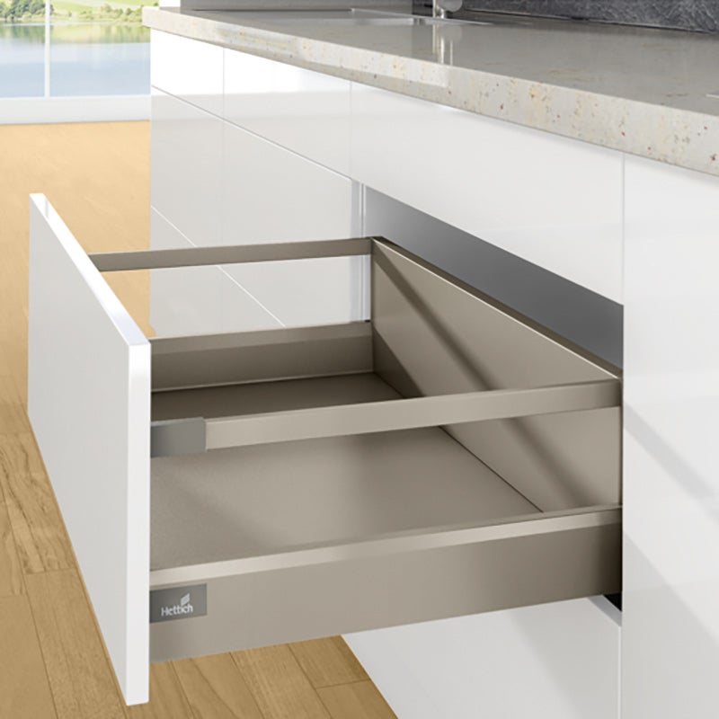 Kit tiroir casserolier avec bandeaux - hauteur 94 mm - arcitech - Décor : Anthracite - Longueur : 500 mm - HETTICH - 4