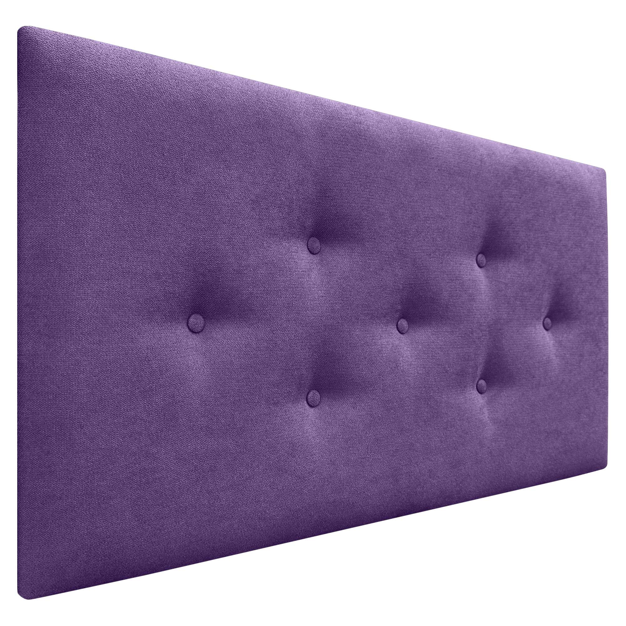 Dhome cabecero de tela acualine con 3 hileras intercaladas de botones cabezal tapizado cama lujo(lila, 110cm)