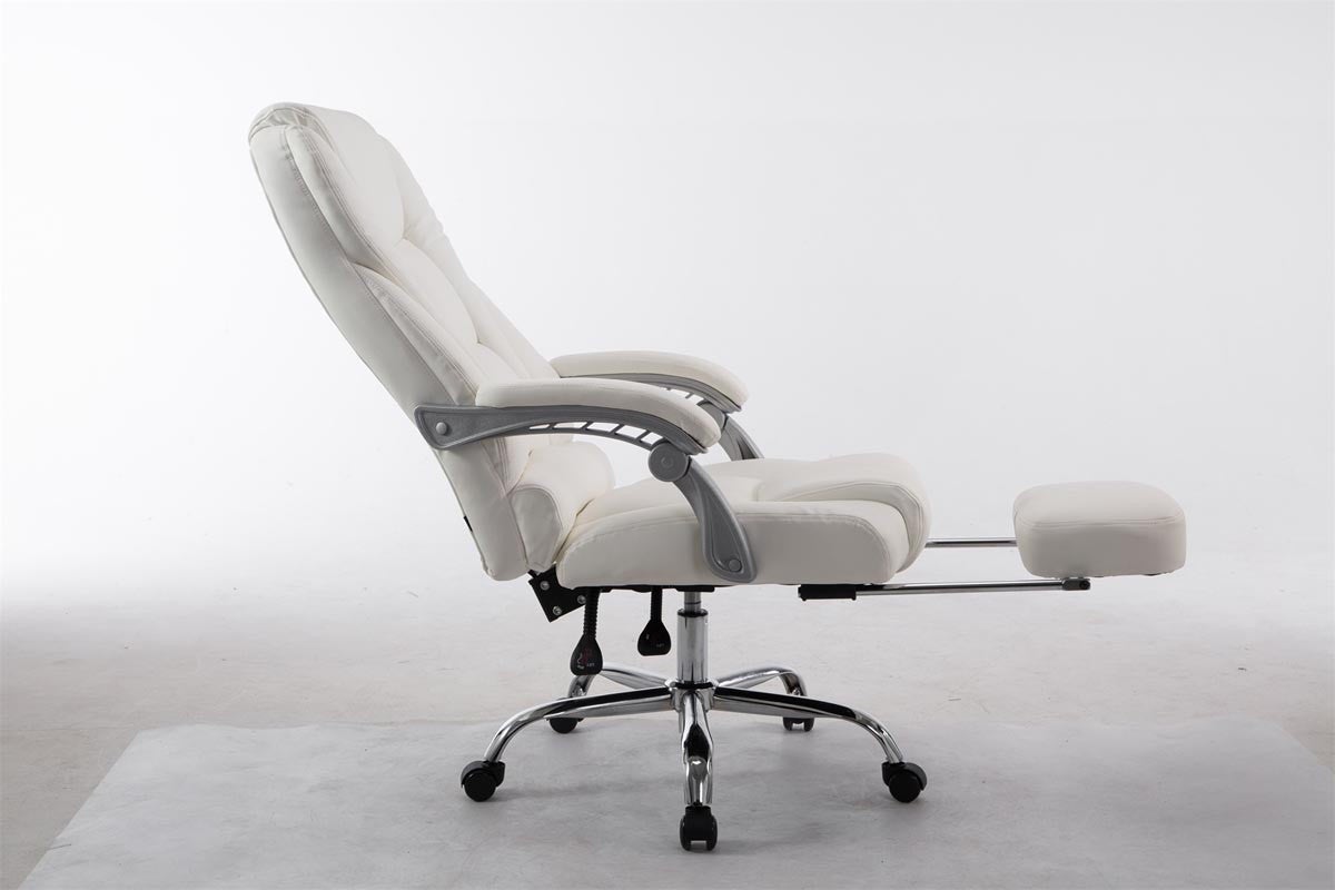 Fauteuil de bureau ergonomique avec repose-pieds extensible synthétique blanc BUR10170 - 2