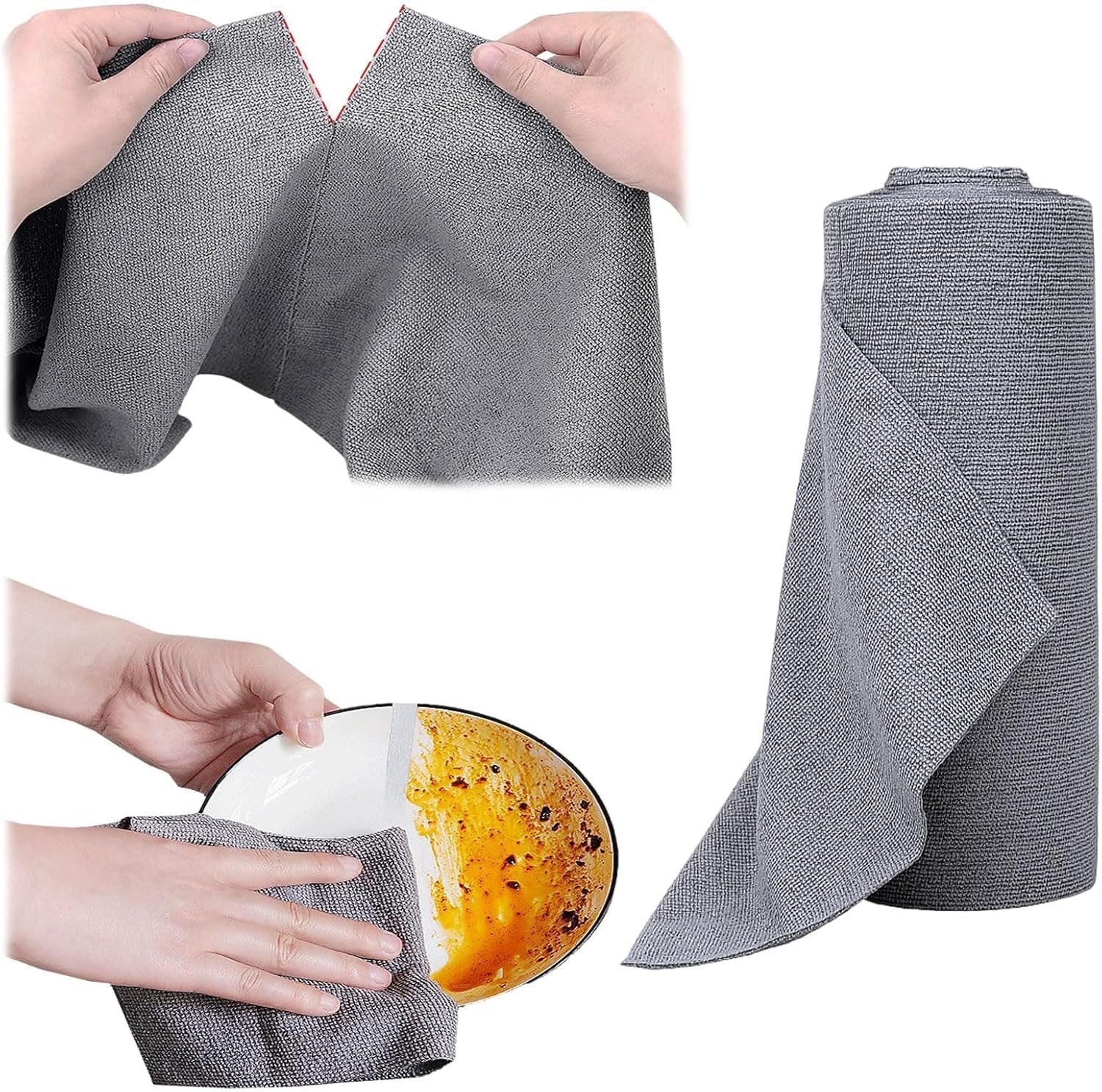 20 wielokrotnego użytku ściereczek czyszczących z mikrofibry – 25 x 25 cm – rozrywalne ściereczki czyszczące – do kuchni, samochodu, okien