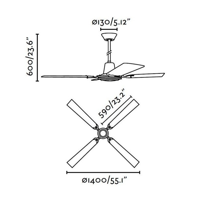 Ventilateur de plafond classique 140 cm rouille faro MALVINAS 33111 - 5