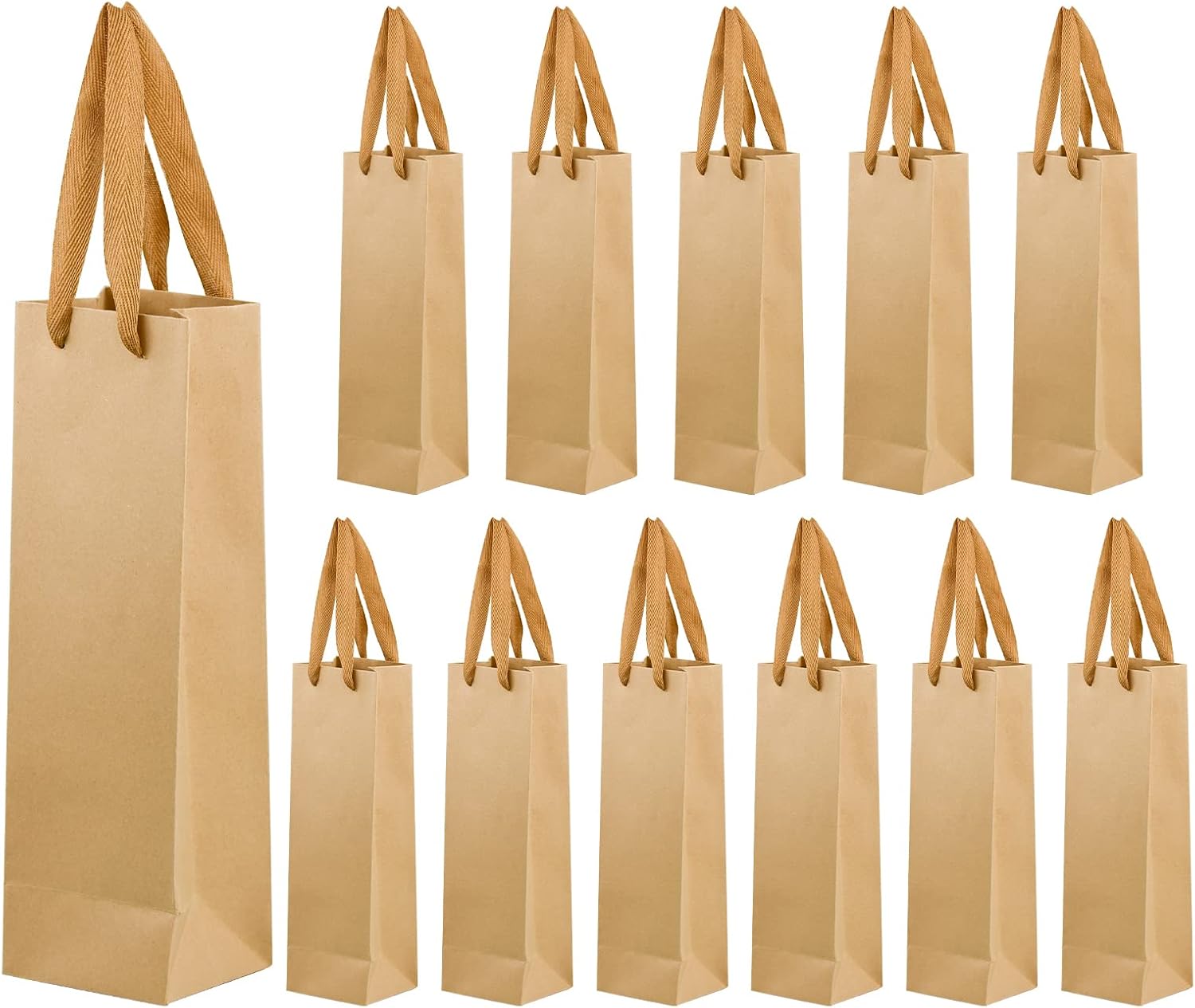 12 PCS (11CM*9CM*35CM)Pochettes Sacs Cadeaux de Bouteilles de Vin en Papier Kraft, Sacs pour Bouteilles Sacs Cadeaux en Papier Marron Sacs de Vin avec | Leroy Merlin