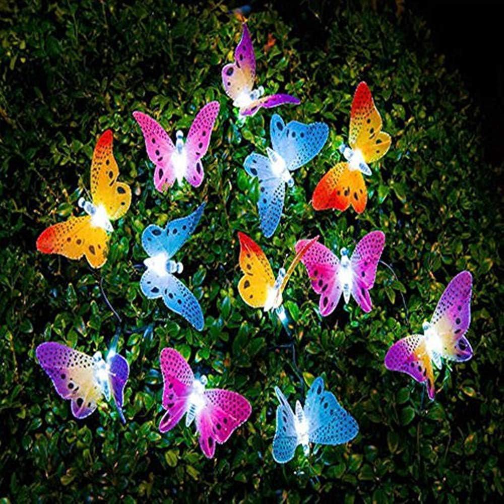 Papillon Guirlande Lumineuse Exterieur Solaire Led Pile Etanche