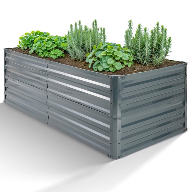 AREBOS Jardinière surélevée en métal 180 x 90 x 45 cm Parterre de jardin en acier galvanisé
