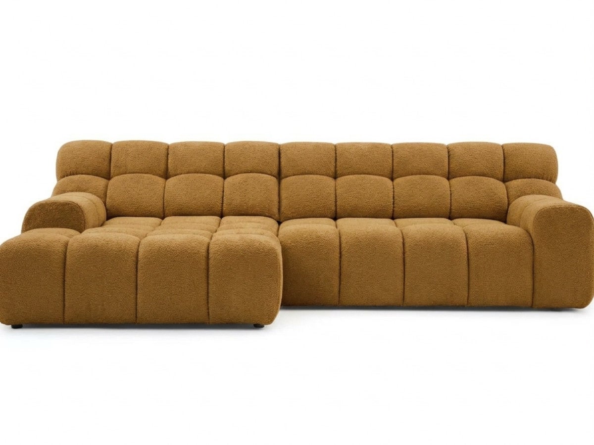 Canapé d'angle convertible avance-recule électrique ANDRE tissu texturé ...