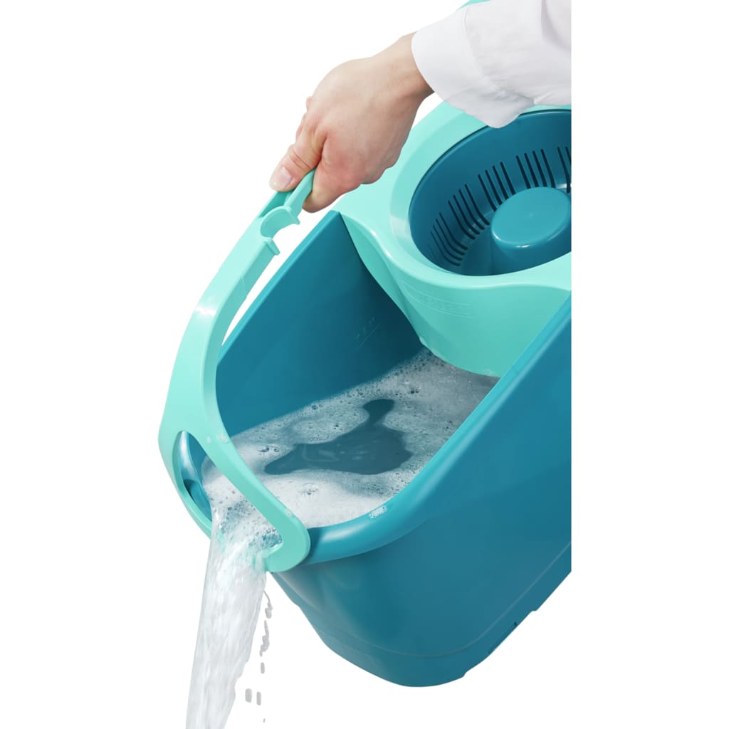 Set balai serpillère avec seau essoreur à roulettes Clean Twist Disc Mop Ergo Mobile 52102 Leifheit, tête serpillière à franges, mop - 9