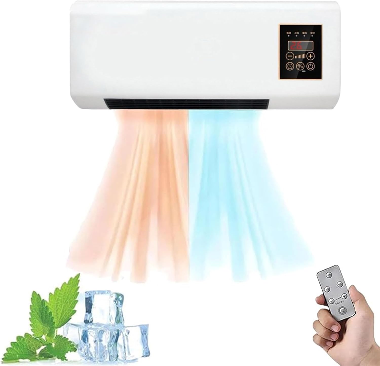 Chauffage soufflant portable 2-en-1 – Mode chaud et air frais, silencieux, bureau et chambre - 4