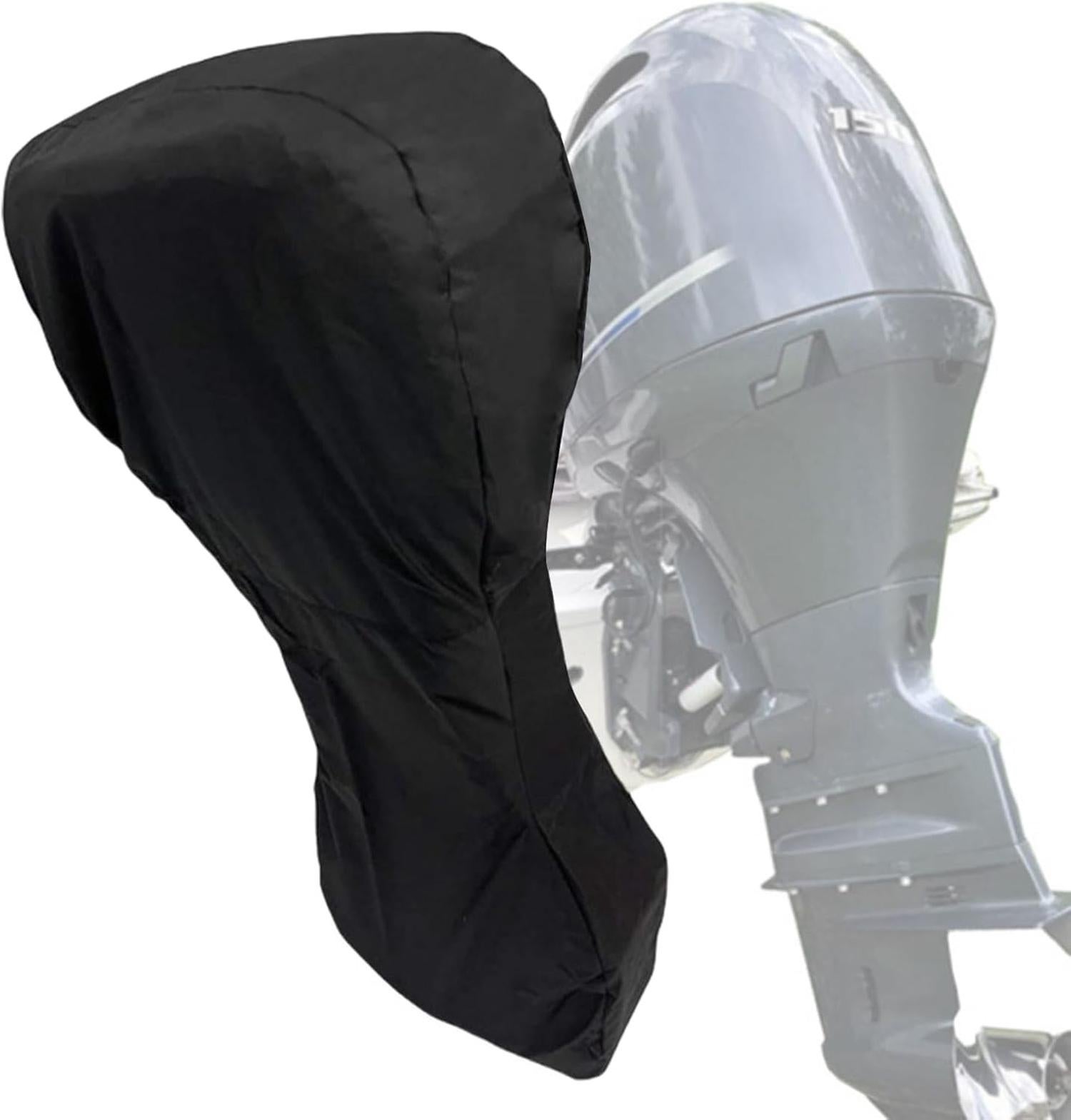 Housse Pour Moteur Hors-bord 210D Oxford – Anti-UV, Imperméable, Ajustement 15-100 Chevaux, Protection Complète Hélice (noir)
