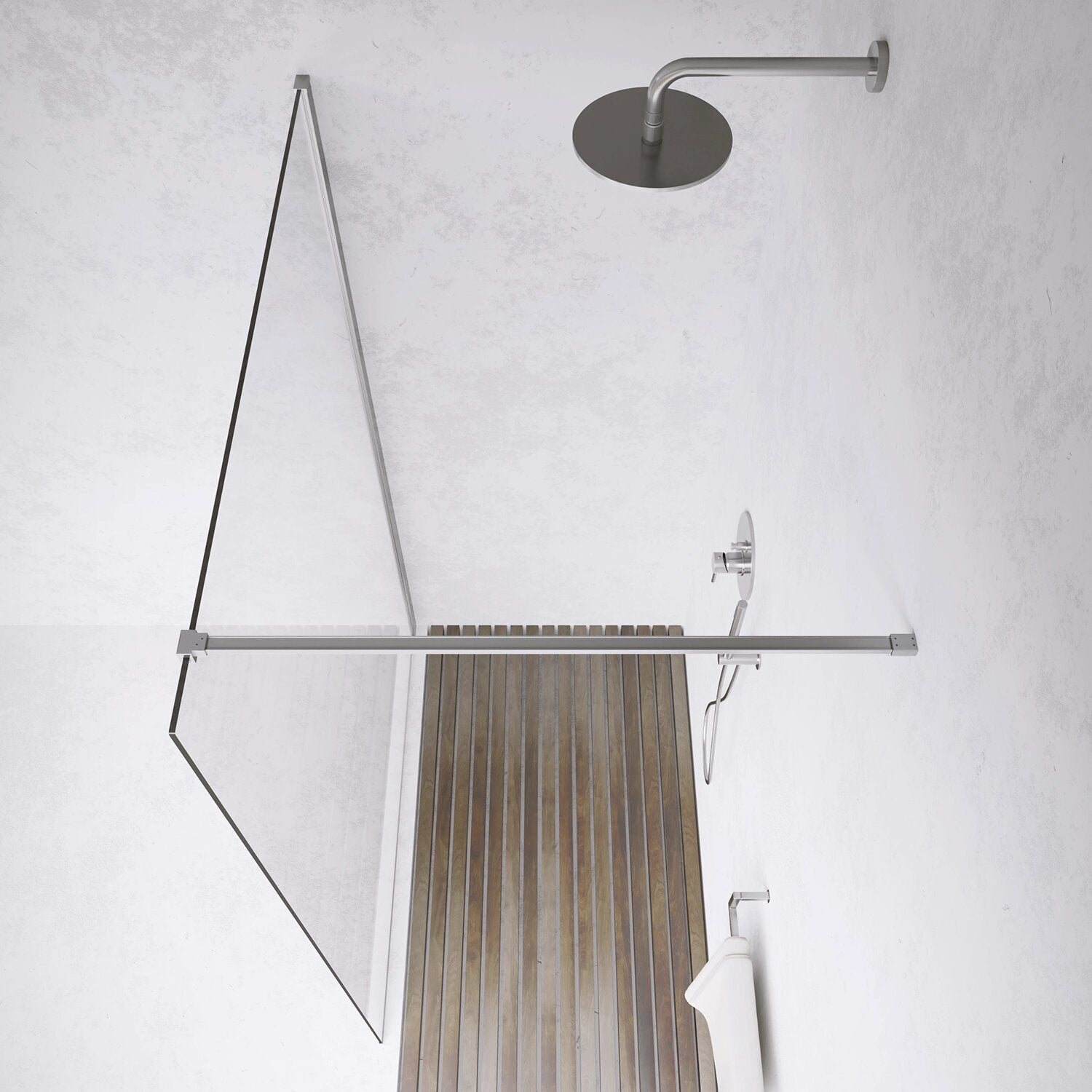 Paroi de douche walk-in 140 cm 8 mm transparente anti-calcaire h200 | Lazaros - 3