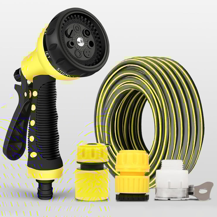 Elastyczny wąż ogrodowy 10 m, wąż do podlewania z dyszą wielofunkcyjną, zestaw węży ogrodowych