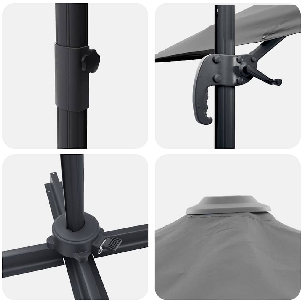 vidaXL Parasol Anthracite 351 x 250 x 260 cm Polyester et Aluminium - 9
