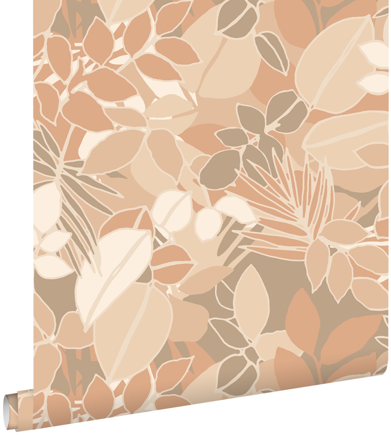 Tapeta przejrzeć beżowymIjasnej terakoty - 50 x 900 cm - ESTAHOME