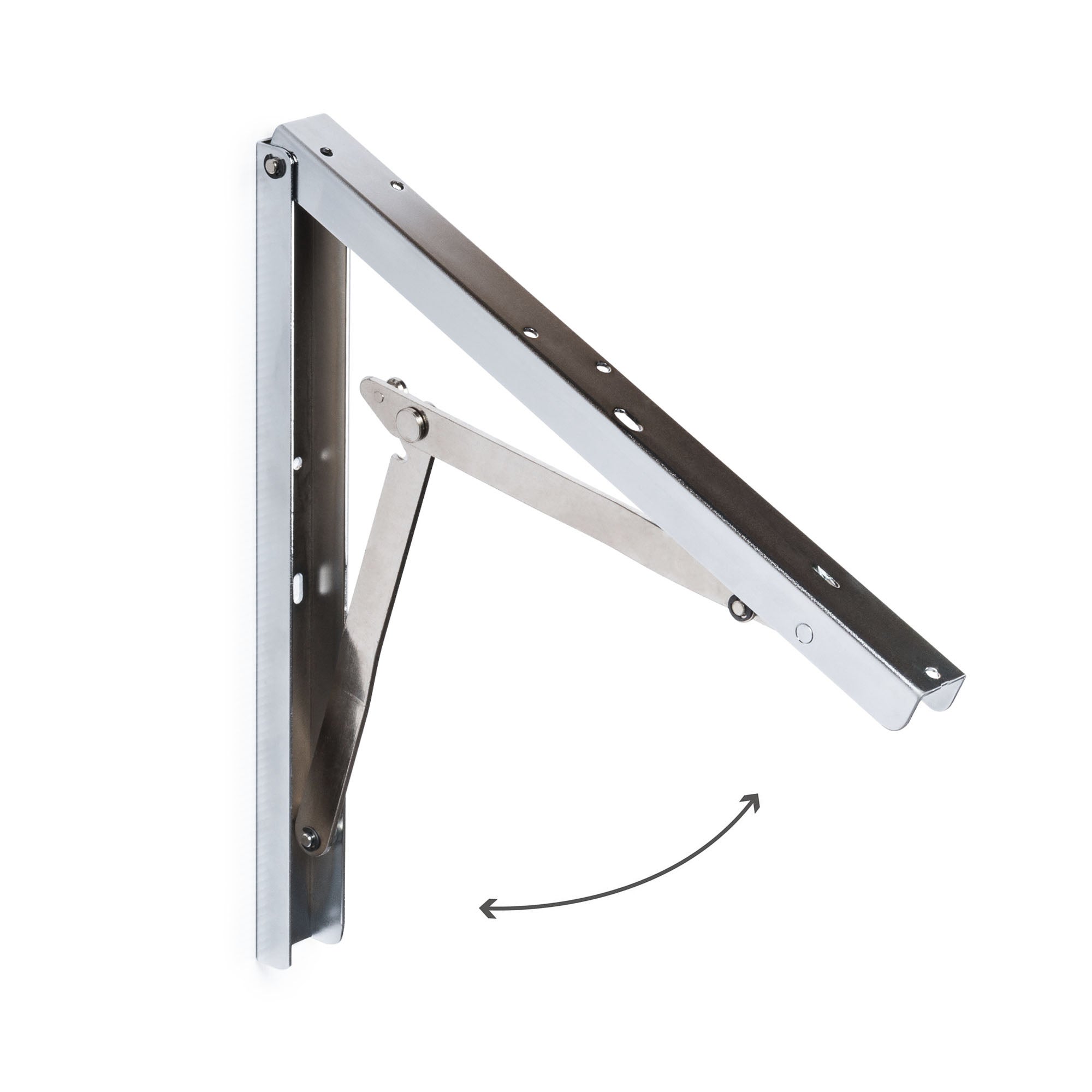 REI | Support pliable 1489 | Support d'étagère murale pliable | 203 mm | Acier chromé poli | 40 kg - 2