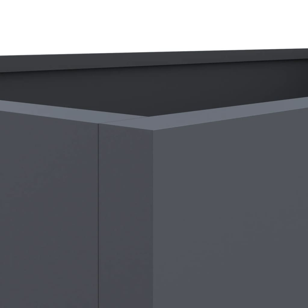 Jardinière, Pot de fleur，Bac à fleurs anthracite 62x30x29 cm acier laminé à froid CFW55275 - 8