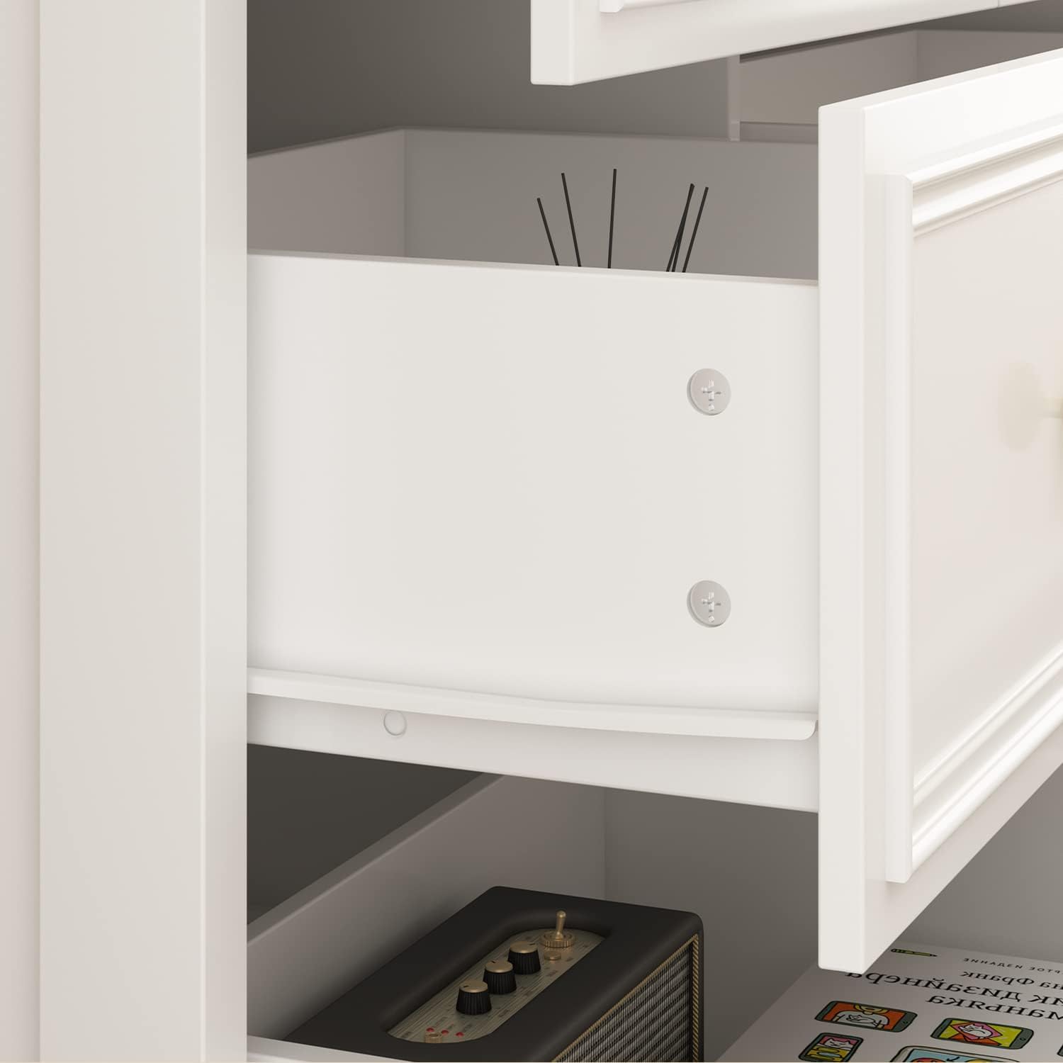 Commode moderne avec 9 tiroirs Salon Chambre Bureau 150x40x80cm façade Blanc - 4