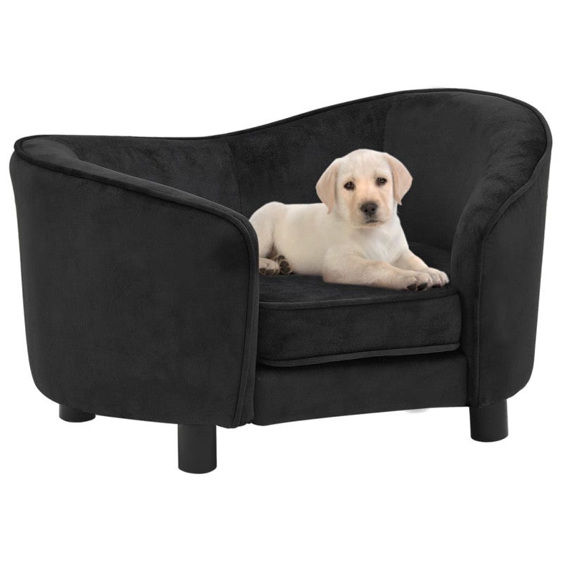 Sofa dla psa, czarna, 69x49x40 cm, pluszowa vidaXL