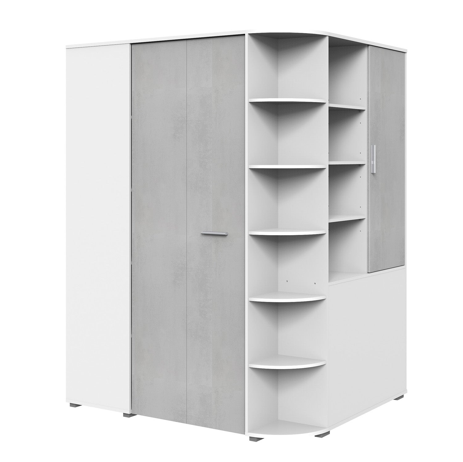 Étagère De Rangement VICCO Noa - 8 Compartiments Gris Béton - Pour Placard Ou Bureau, 160cm