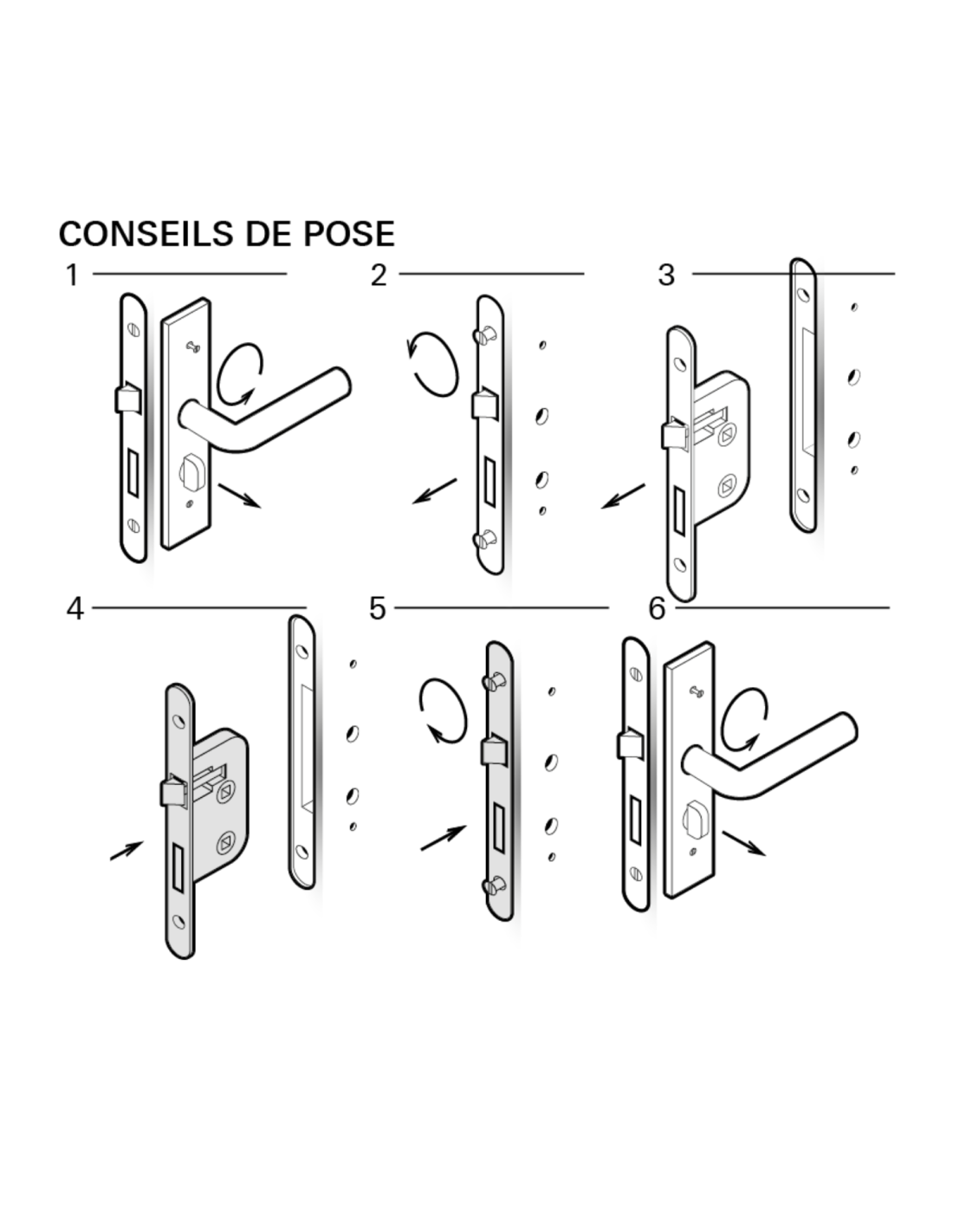 THIRARD - Serrure encastrable pour porte intérieure, axe 50mm, bouts ronds, epoxy noir - THIRARD - 7
