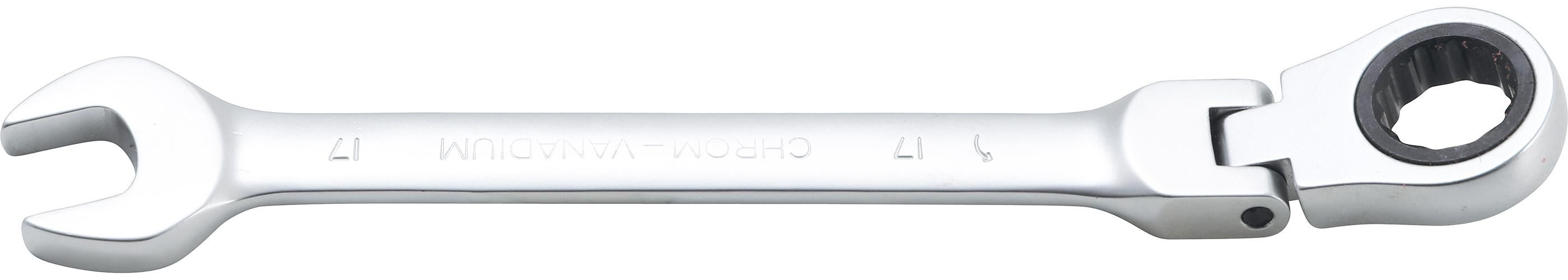 BGS Klucz grzechotkowy płasko-oczkowy, wychylny SW 17 mm - 6717
