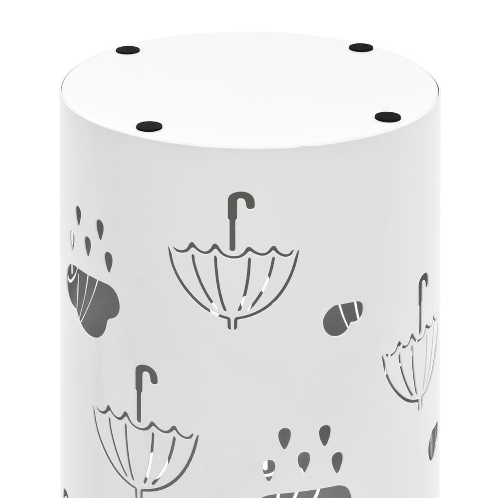 Porte-parapluie Design Parapluies Acier Blanc - 5