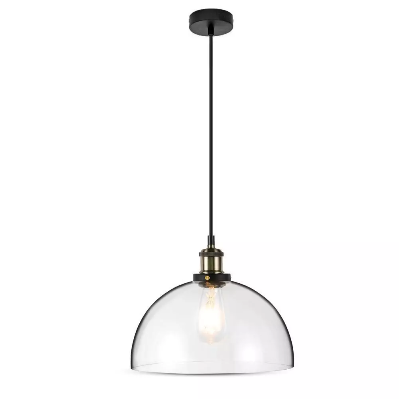 Lampadario LED Vintage in Vetro con Portalampada E27 (Max 60W) Colore Trasparente d: 200mm - 6