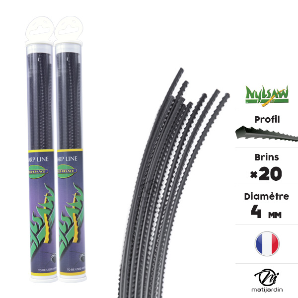2 tubes fil cranté Nylsaw 20 brins de 4 mm - 2