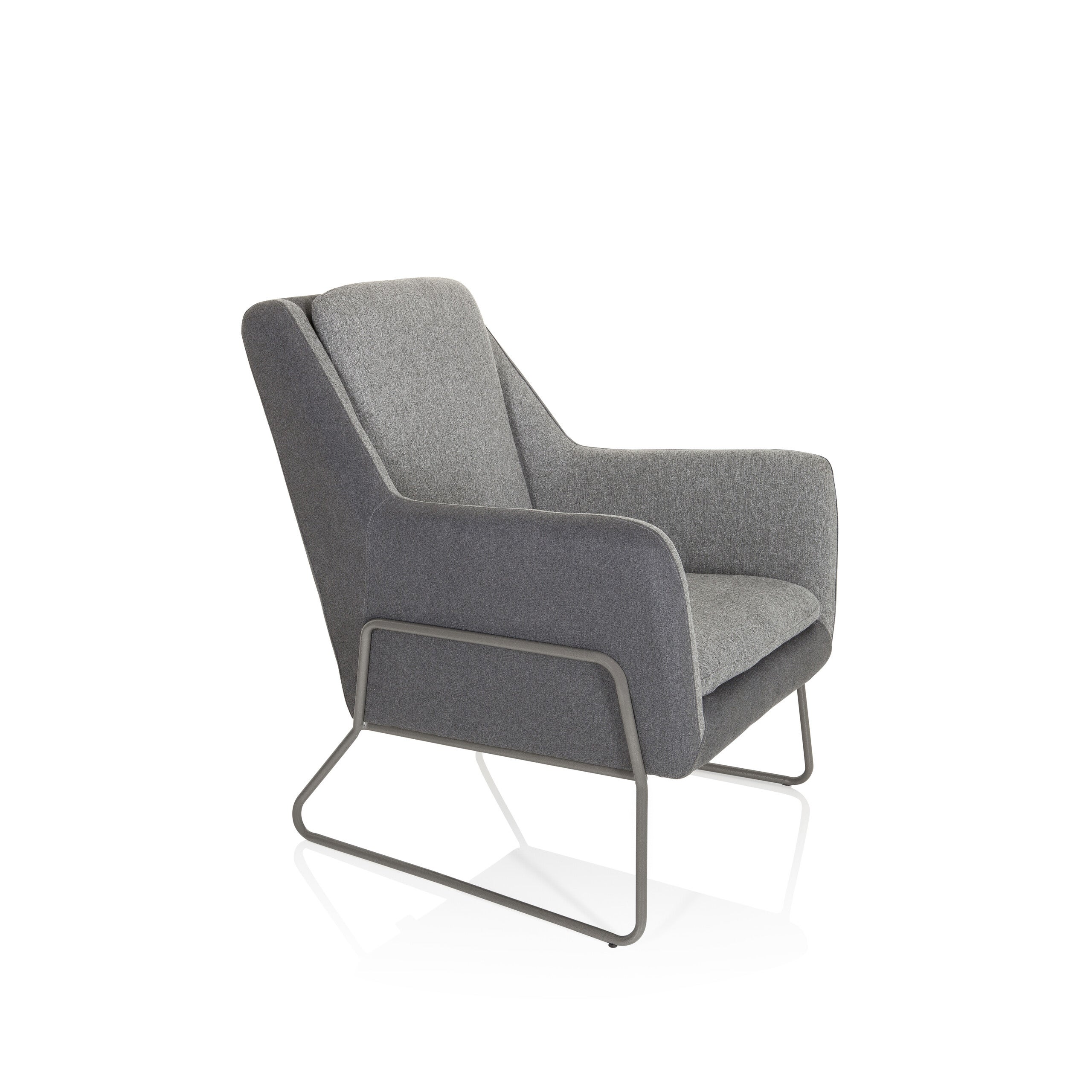 Poltrona Lounge LAGUN Struttura a slitta 1 Posto Grigio chiaro/scuro hjh OFFICE - 6