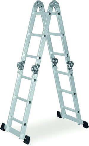 Scala A Gradini In Alluminio Everest 3 Scalini - Portata 150kg, Per Casa E Bricolage, Leggera E Resistente