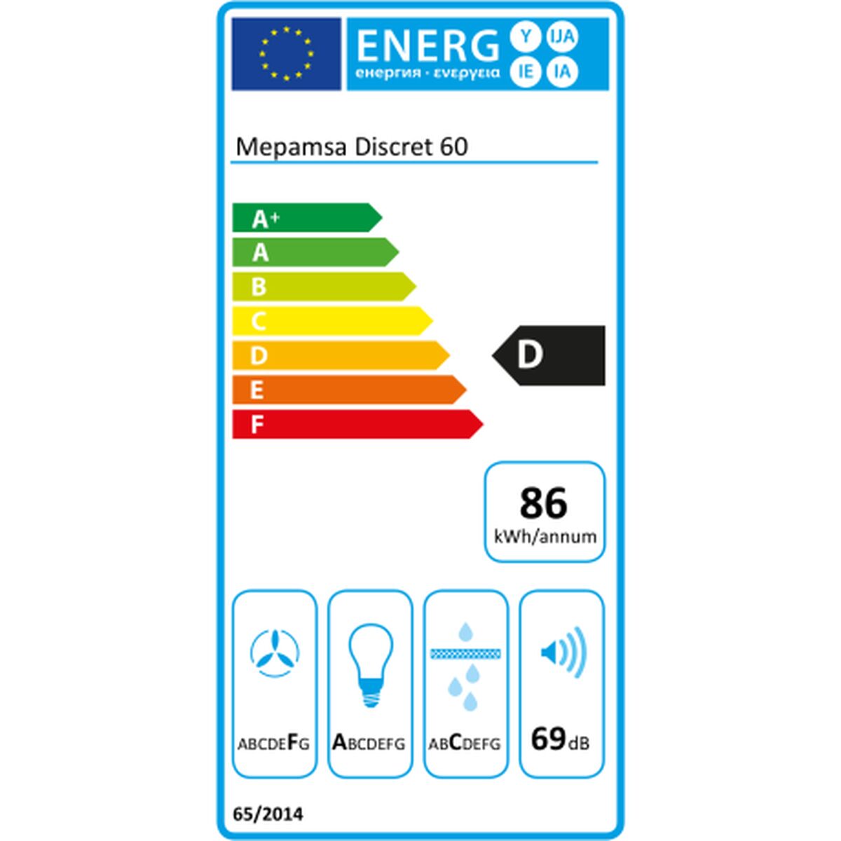 Hotte standard Mepamsa DISCRET 60X 390 m3/h Acier inoxydable - 3